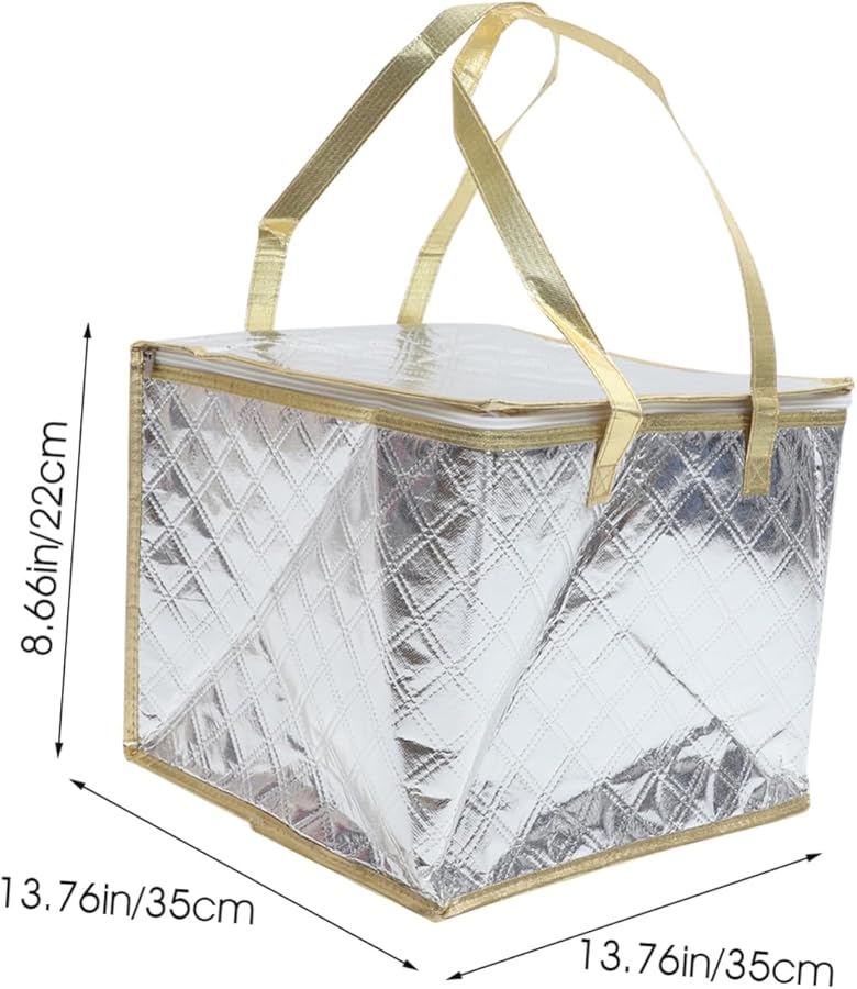 حقيبة تسوق معزولة قابلة لإعادة الاستخدام مع سحاب مبرد حراري للتخييم والنزهات وتخزين الطعام - Image 2